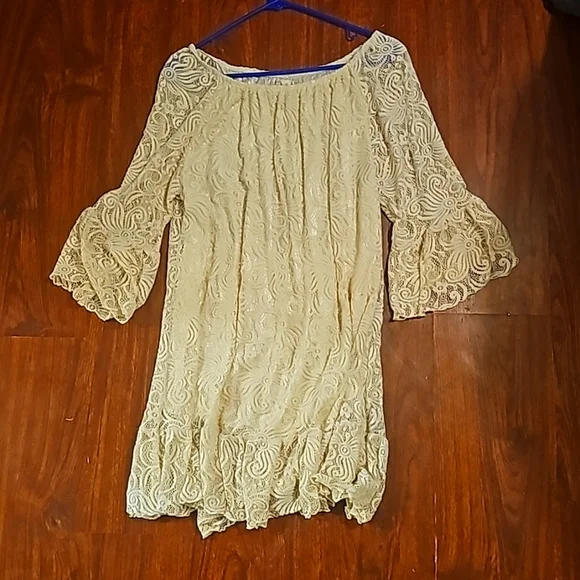 ladys world | Dresses | Cream Lace Dress | Poshmark